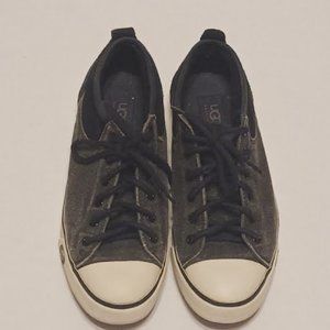 Wo's UGG® Australia Evera Fur Lined Canvas Lace Up Sneakers, Size 8, used